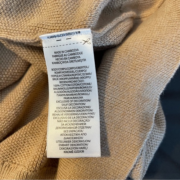 Polo Ralph Lauren Half Zip Beige Sweater 100% Cotton Size Medium - Picture 7 of 8